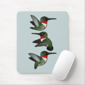 Flying Ruby-throated Hummingbird Mousepad (Mit Mouse)