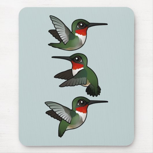 Flying Ruby-throated Hummingbird Mousepad (Vorne)