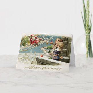 Flying Santa Christmas Card Feiertagskarte
