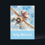 Flying Santa Christmas Card (Santa im Flugzeug) Feiertagskarte<br><div class="desc">Flying Santa ist wieder dabei, dieses Mal auf einer niedlichen Weihnachtskarte, die in größeren Mengen bestellt werden kann. Bleiben Sie drin, können Sie an alle wichtigen Menschen in Ihrem Leben zu Weihnachten, mit Ihrer eigenen besonderen Stimmung senden. Der Weihnachtsmann ist auf seinem Flugzeug und landet in dieser Ferienzeit mit Frieden,...</div>