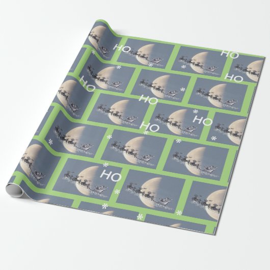 Flying Santa Christmas Wrapping Paper Geschenkpapier (Ungerollt)