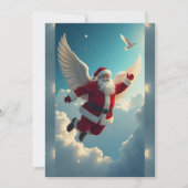 Flying Santa Claus Feiertagskarte (Vorderseite)