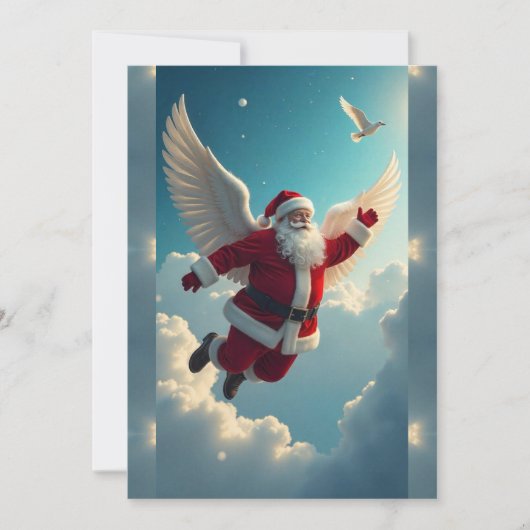 Flying Santa Claus Feiertagskarte (Vorderseite)