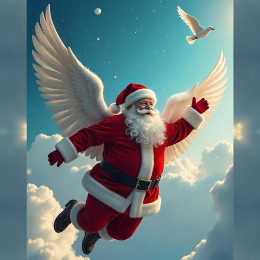 Flying Santa Claus Feiertagskarte