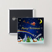 Flying Santa Claus mit Crescent Moon Button (Vorne & Hinten)