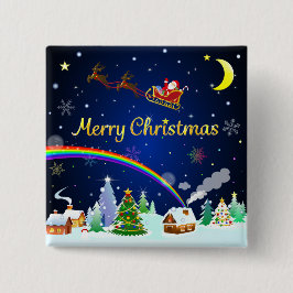 Flying Santa Claus mit Crescent Moon Button