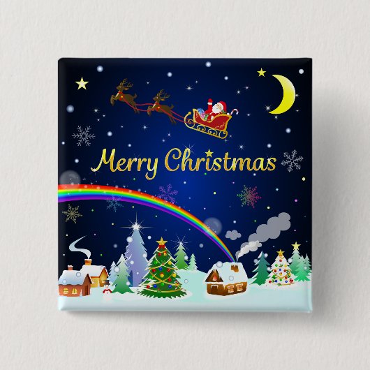 Flying Santa Claus mit Crescent Moon Button (Vorderseite)