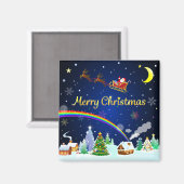 Flying Santa Claus mit Crescent Moon Magnet (Vorderseite/Rückseite)