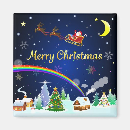Flying Santa Claus mit Crescent Moon Magnet (Vorne)