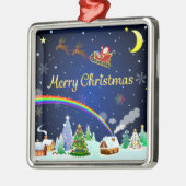 Flying Santa Claus mit Crescent Moon Ornament Aus Metall (Links)