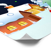 Flying Santa Claus mit Crescent Moon Poster (Ecke)