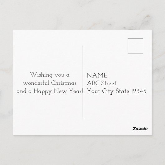 Flying Santa Claus mit Crescent Moon Postkarte (Rückseite)