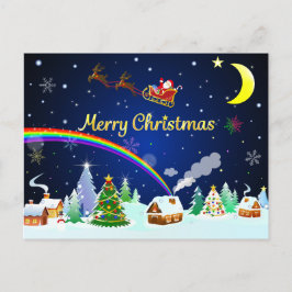Flying Santa Claus mit Crescent Moon Postkarte
