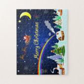 Flying Santa Claus mit Crescent Moon Puzzle (Vertikal)