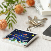 Flying Santa Claus mit Crescent Moon Schlüsselanhänger (Seite)