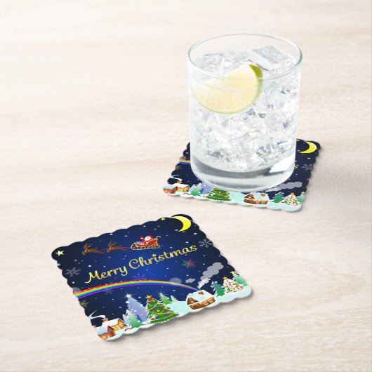 Flying Santa Claus mit Crescent Moon Untersetzer (Vor Ort)