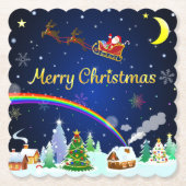 Flying Santa Claus mit Crescent Moon Untersetzer (Vorderseite)