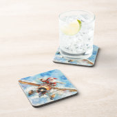 Flying Santa Drinks Coasters Getränkeuntersetzer (Rechte Seite)