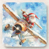 Flying Santa Drinks Coasters Getränkeuntersetzer (Vorderseite)