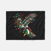 Flying Santa Duck mit Weihnachtslicht Jagd Se Fleecedecke (Vorderseite (Horizontal))