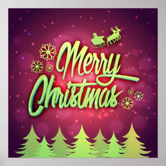 Flying Santa Merry Christmas Poster (Vorne)