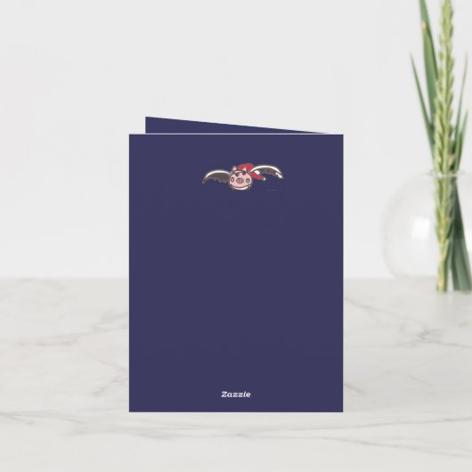 Flying Santa Pig Karte (Rückseite)