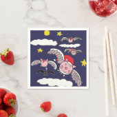 Flying Santa Pig  Serviette (Beispiel)