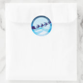 Flying Santa Runder Aufkleber (Tasche)