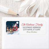 Flying Santa Sleigh Rentier Rücksendeadressen-Aufk (Insitu)