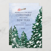 Flying Santa Snowy Winterbäume Weihnachten bemalt (Vorne/Hinten)