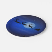 Flying Santa und seine Rentiere Pappteller (Schrägansicht)