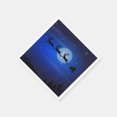 Flying Santa und seine Rentiere Serviette (Ecke)