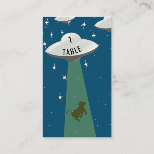 Flying Saucer Alien Kuh Abduction Place Platzkarte (Rückseite)