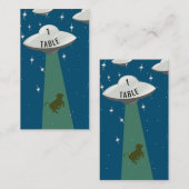 Flying Saucer Alien Kuh Abduction Place Platzkarte (Vorne/Hinten)