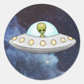 Flying Saucer Alien UFO Sticker (Vorderseite)
