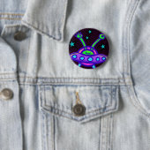 Flying Saucer-Außerirdischen im Button des Weltrau (Beispiel)