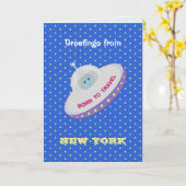 Flying Saucer Greetings Karte (Gelbe Blume)