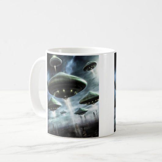 Flying Saucer Invasion Kaffeetasse (Vorderseite Links)