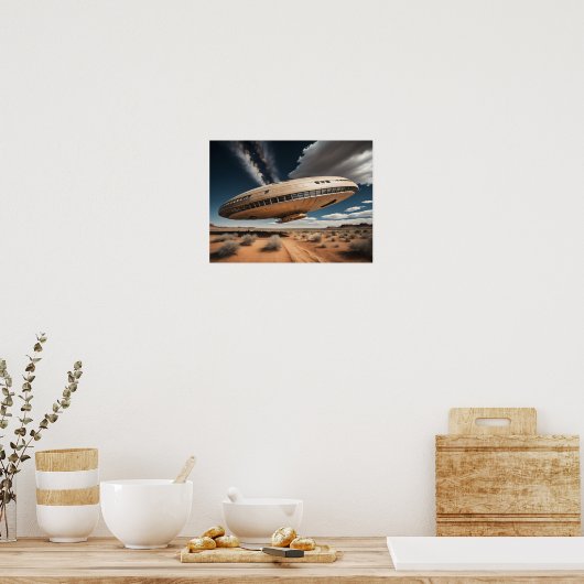 Flying Saucer Landing Poster (Küche)