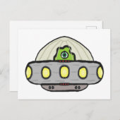 Flying Saucer Postkarte (Vorne/Hinten)