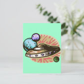Flying Saucer Postkarte (Stehend Vorderseite)