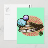 Flying Saucer Postkarte (Vorne/Hinten)