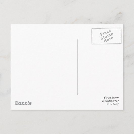 Flying Saucer - Schwarzweiß Postkarte (Rückseite)