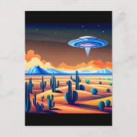 Flying Saucer über Wüstenlandschaft