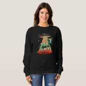 Flying Saucer UFO Cute Cow Abduction Retro 80s Sweatshirt (Vorne ganz)