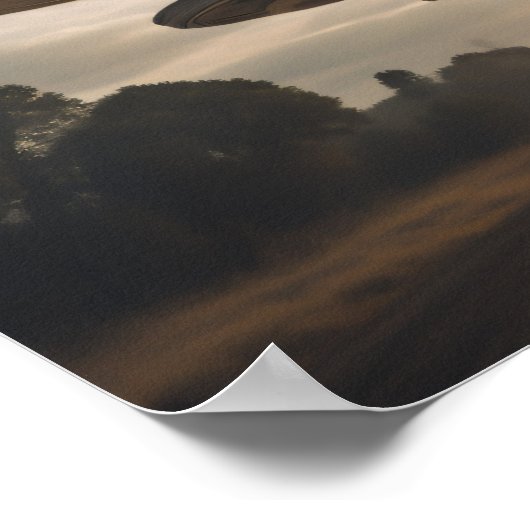 Flying Saucer UFO Landing Poster (Ecke)