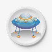 Flying Saucer UFO Pappteller (Vorderseite)