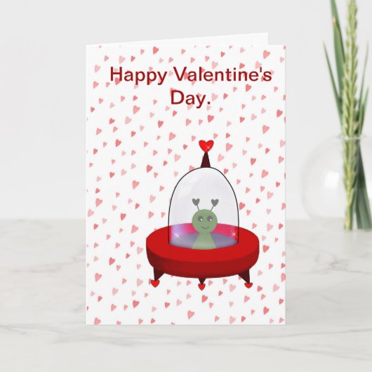 Flying Saucer Valentine Card Feiertagskarte (Vorderseite)