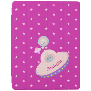 Flying Saucerys, Sterne auf Magenta Pink iPad Hülle