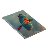 Flying Scarlet Macaw Sunset Sky Art Notizblock (Rechte Seite)